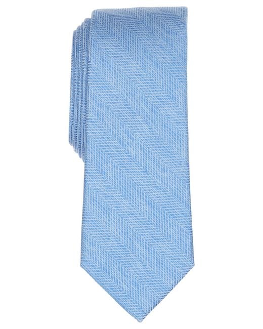 BarIII Blue Melange Chevron Solid Tie for men