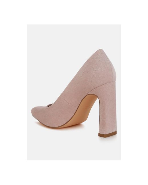 LONDON RAG Pink Uboa Slim Block Heel Pumps