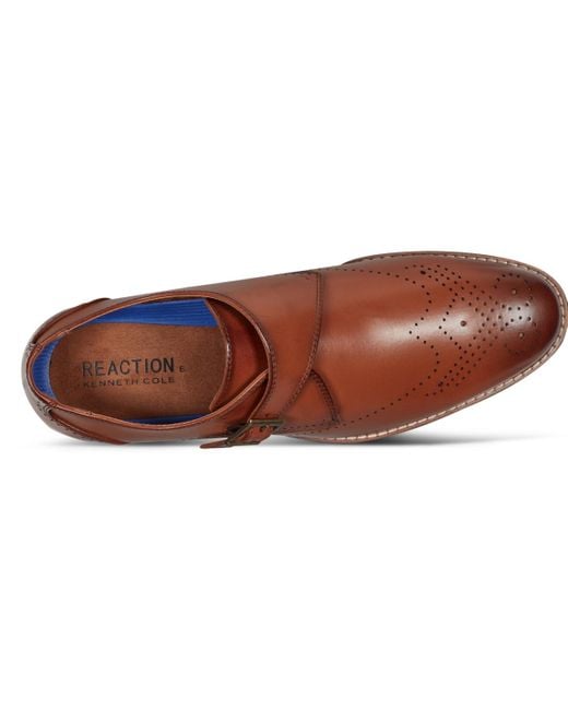 Kenneth Cole Brown Cheer Single Monk Strap Shoe for men
