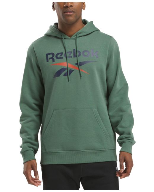 Reebok Green Identity Regular-fit Logo-print Fleece Hoodie for men