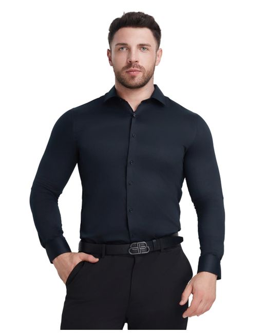 fitted lace wedding dress Slim Fit Total Stretch Dress Shirt – Perry Ellis main image 1