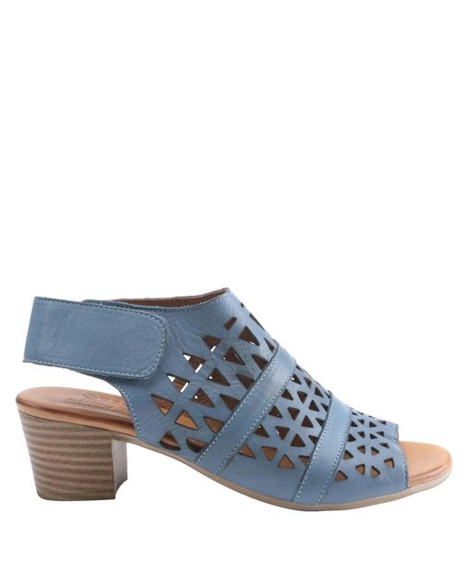 Spring Step Blue Dorotha Ankle Strap Sandal