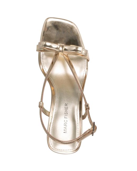 Marc Fisher Metallic Danzy Bow Square Toe Dress Sandals