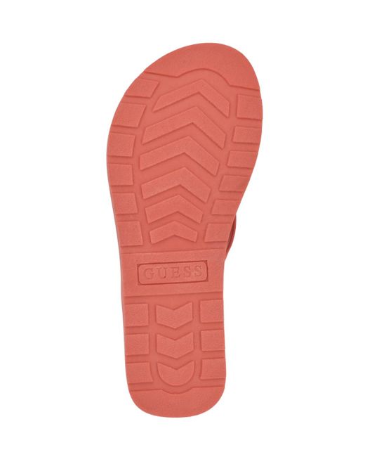 Guess Pink Candry Triangle Logo Eva Thong Flip Flop Sandals
