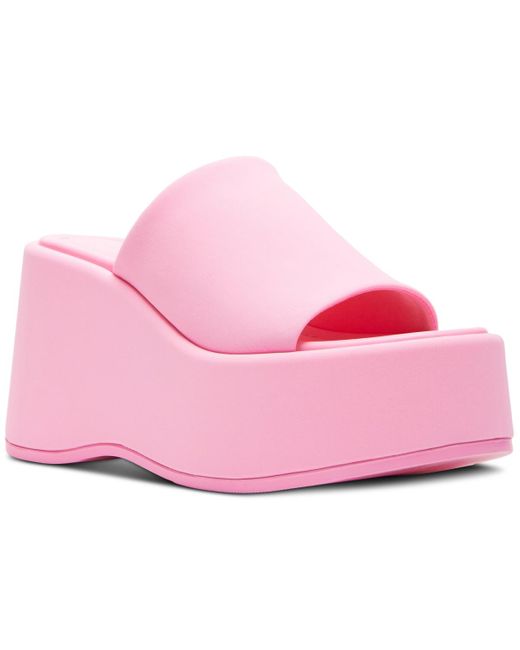 Madden Girl Pink Nico Platform Wedge Sandals