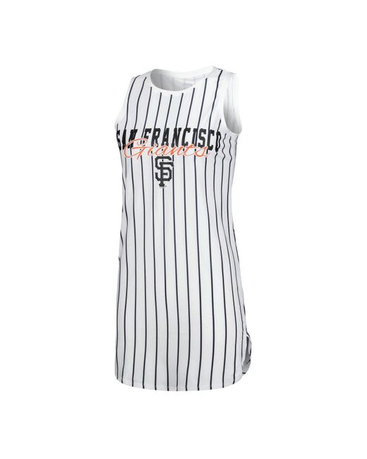 Concepts Sport White San Francisco Giants Reel Pinstripe Knit Romper