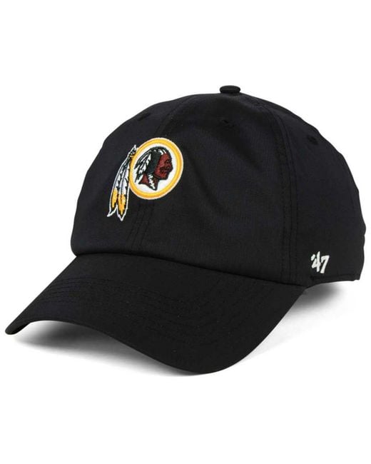 47 Brand Black Washington Redskins Repetition Tech Clean Up Cap for men