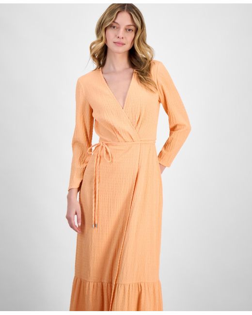 HUGO Multicolor Smocked Surplice Tiered Maxi Dress