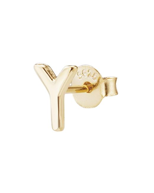 Adornia Fine Metallic 14k Gold Vermeil .925 Sterling Silver Single Initial Stud Earring