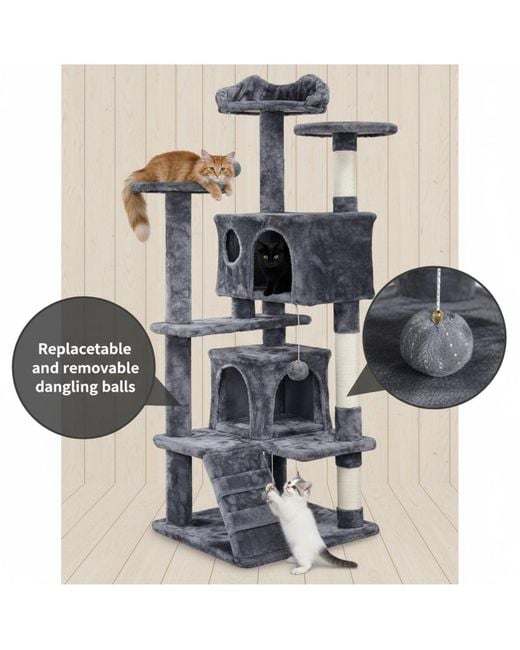 Aronkl White Multi-level Cat Tree Tower
