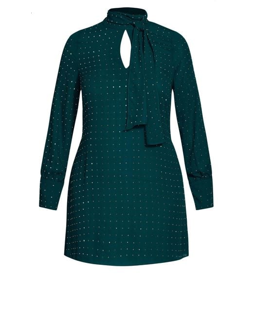 City Chic Green Plus Size Nailhead Tunic Top