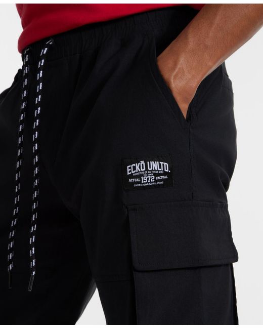 Ecko' Unltd Blue toggle Pouch Cargo jogger Pants for men