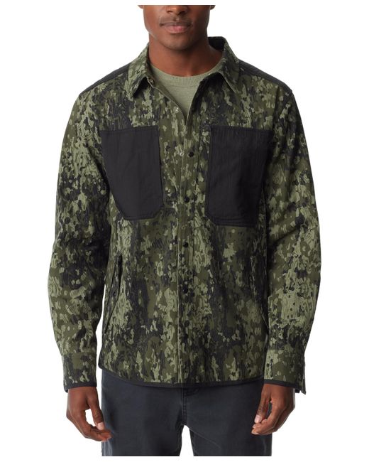BASS OUTDOOR Gray Worker Standard-fit Stretch Camouflage Shirt Jacket for men