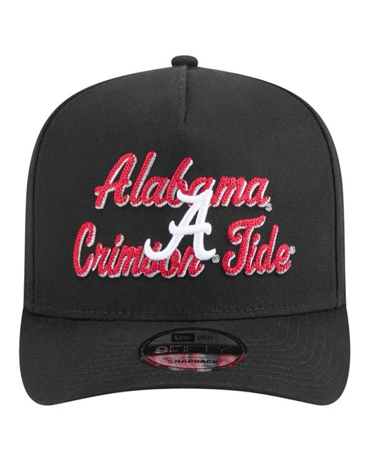 KTZ Black Alabama Crimson Tide Vintage Chainstitch 9fifty A-frame Snapback Hat for men