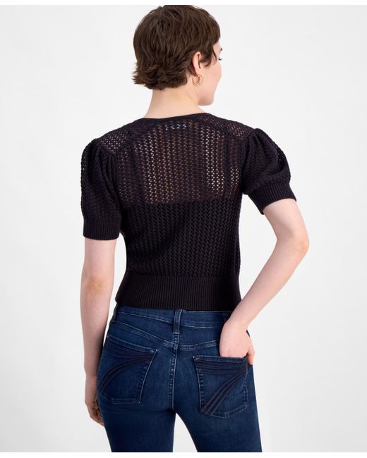 7 For All Mankind Black Sweetheart-neck Sweater
