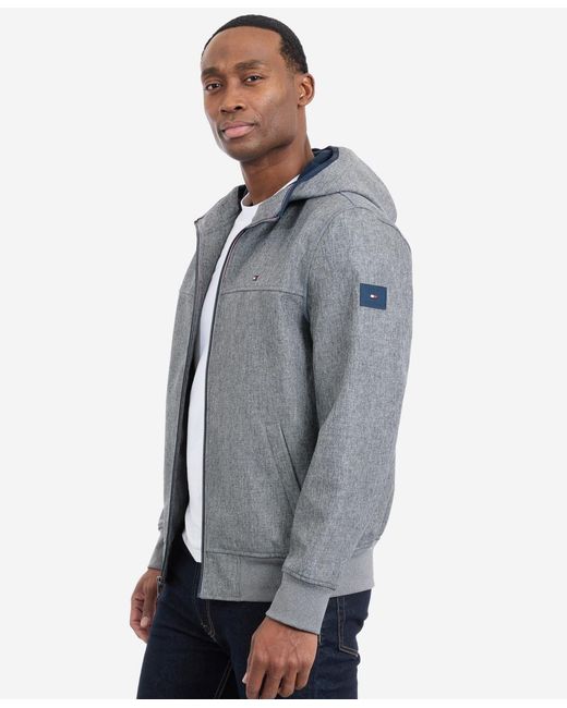 Tommy Hilfiger Gray Hooded Softshell Jacket for men
