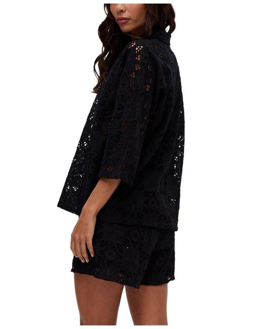 Raffya Black Shelli All Over Broderie Anglaise Shirt