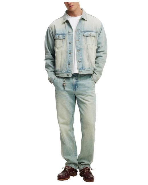 Cotton On Blue Oversized Trucker Jacket for men