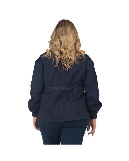 Standards & Practices Blue Plus Size Utility Anorak Denim Jacket