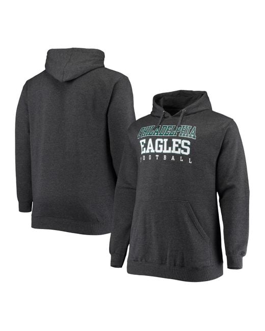 Men's Fanatics Branded Heathered Charcoal Carolina Panthers Big & Tall  Practice Pullover Hoodie 