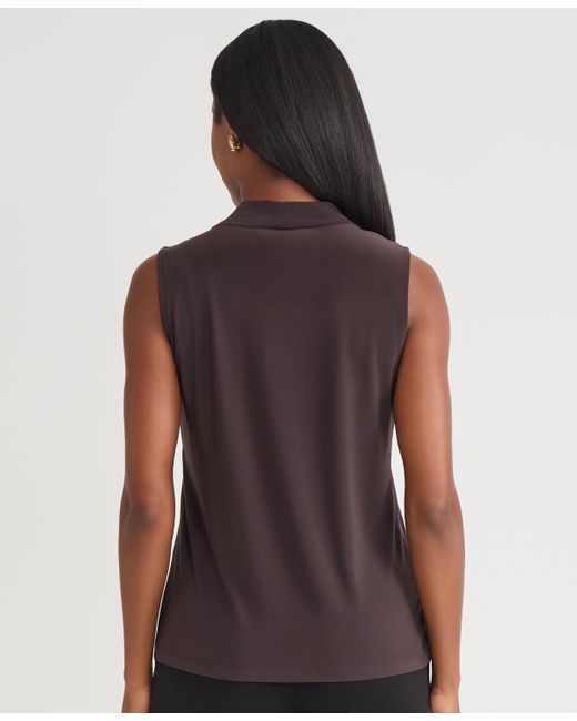 Kasper Purple Sleeveless Knot Front Jersey Top