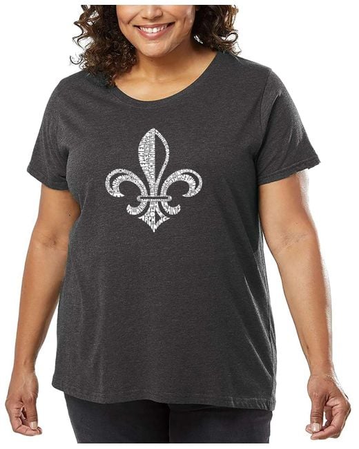 LA Pop Art Black Plus Size Lyrics To When The Saints Go Marching In Word Art T-shirt