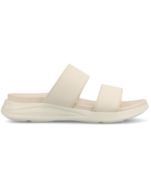Journee Collection White Janis Double Band Comfort Wedge Sandals