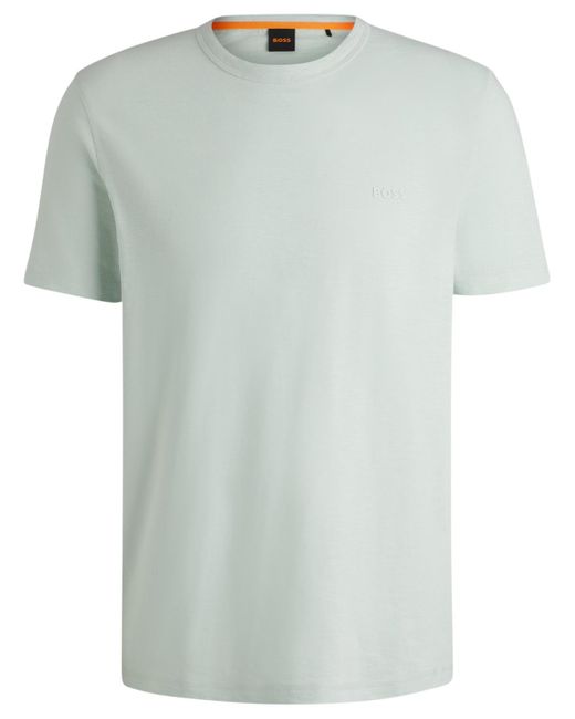 Boss White Boss By Slub Cotton Regular-fit Logo T-shirt for men