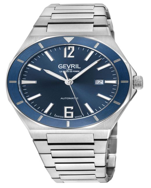 Gevril High Line Swiss Automatic Silvertone Stainless Steel Bracelet