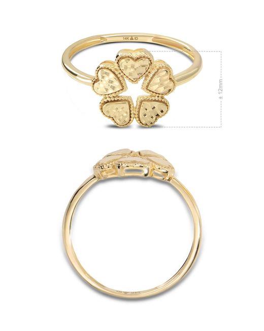 DEVATA Metallic Clover Heart Ring