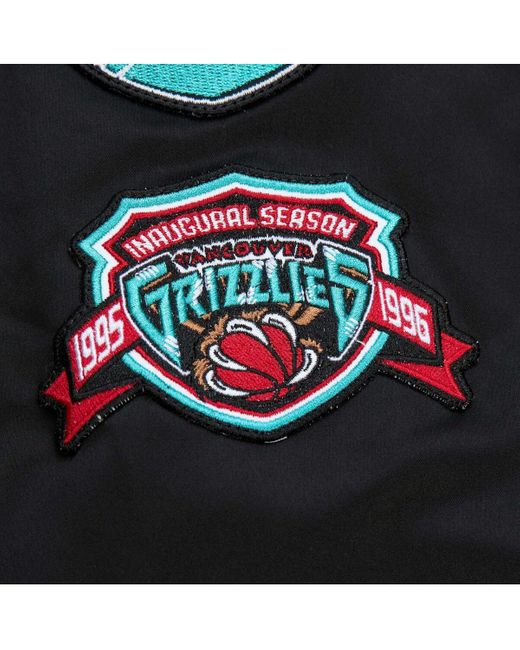 Mitchell & Ness Black Distressed Vancouver Grizzlies Hardwood Classics Vintage-like Logo Full-zip Bomber Jacket for men