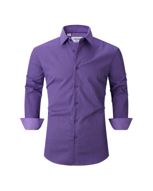 Duchamp Purple Pin Dot Dress Shirt for men