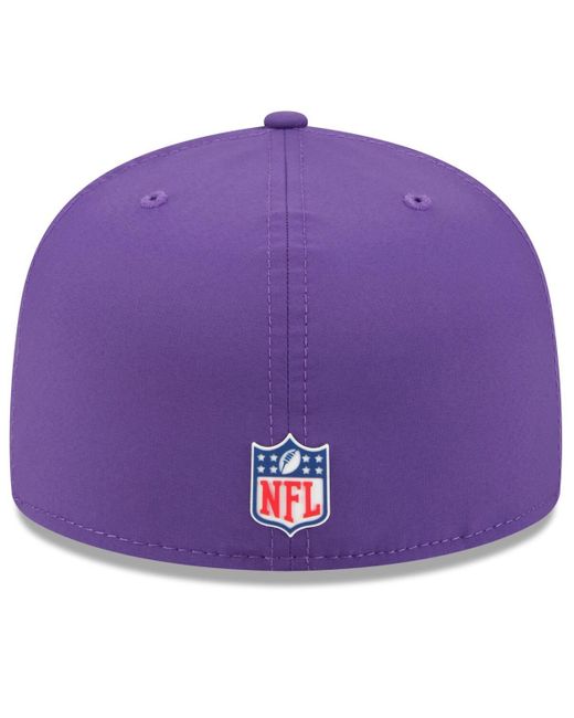 KTZ Purple Minnesota Vikings 2025 Sideline 59fifty Fitted Hat for men