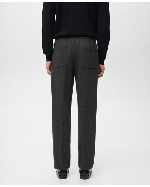 Mango Black Cotton Drawstring joggers Pants for men