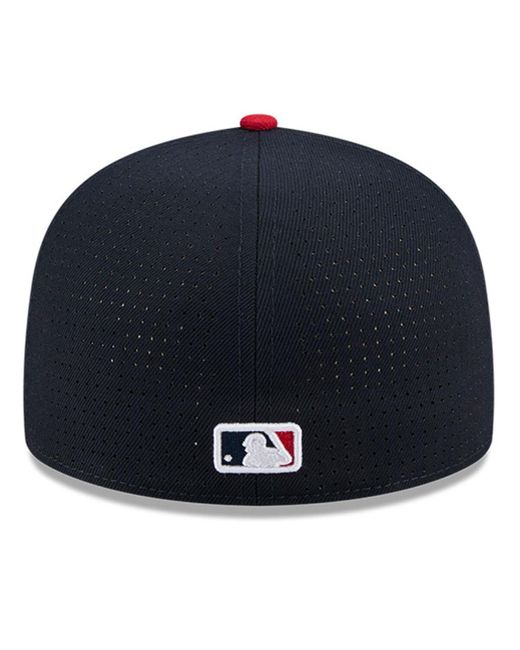 KTZ Blue Navy/red Texas Rangers 2025 Mlb All-star Game Workout Side Patch 59fifty Fitted Hat for men