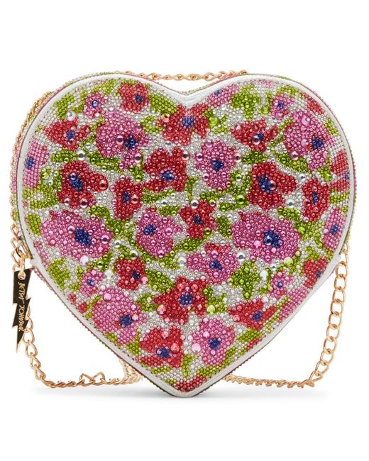 Betsey Johnson Pink Stone Heart Convertible Bag