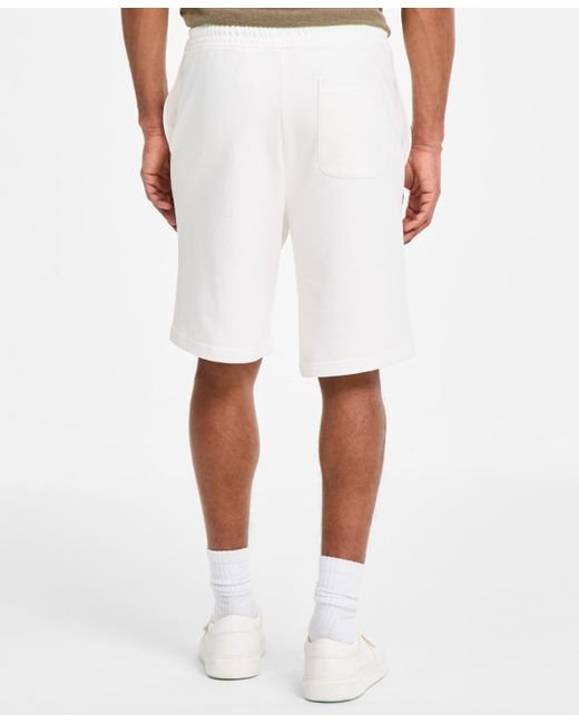 Boss White Cotton Relaxed 9" Pull-on Shorts for men