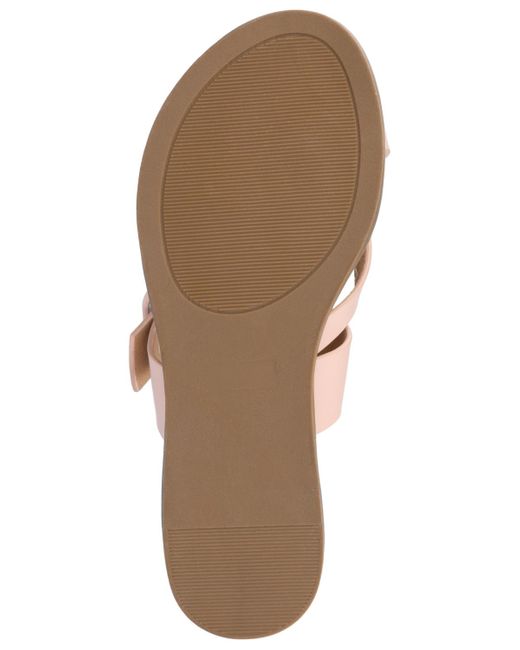 Journee Collection Pink Layra Strappy Buckle Flat Sandals