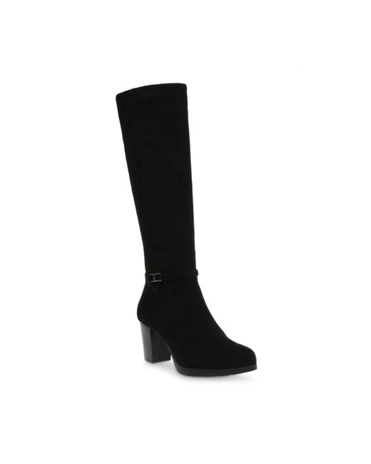 Anne Klein Reachup Round Toe Knee High Boots in Black | Lyst