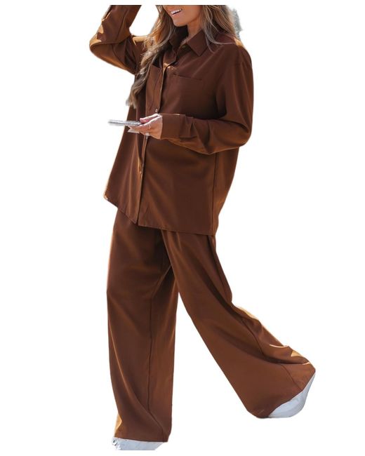 CUPSHE Brown Casual Chic Two-piece Lounge Set