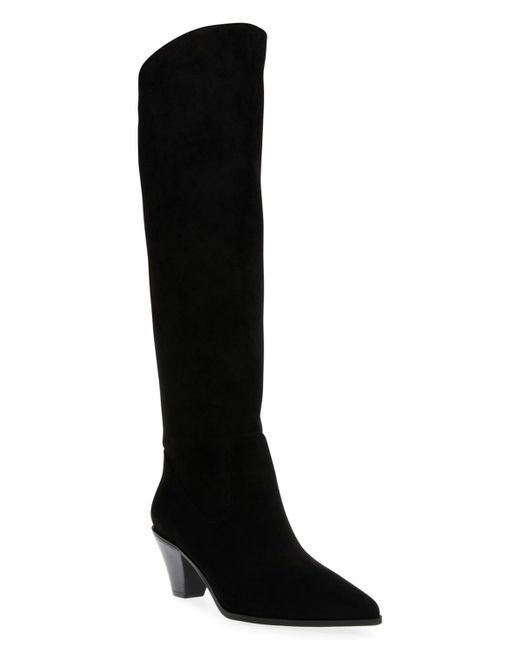 Anne Klein Ware Pointed Toe Knee High Boots in Black | Lyst