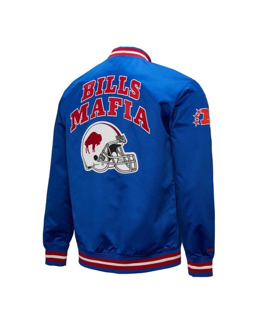 Mitchell & Ness Blue Buffalo Bills Double Down Satin Full-snap Jacket for men