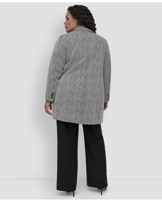 DKNY Gray Plus Size Double D Topper Blazer