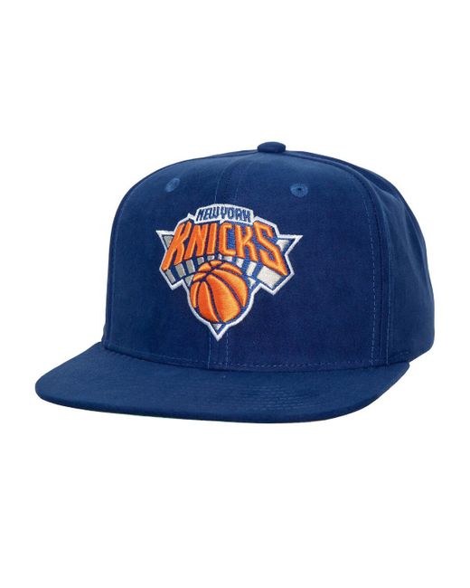 Mitchell & Ness Blue New York Knicks Sweet Suede Snapback Hat for men