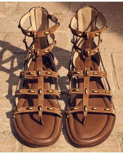 Michael Kors Brown Noa Gladiator Open Toe Flat Sandals