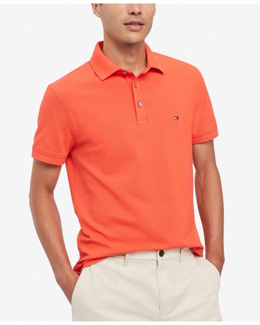 Tommy Hilfiger 1985 Slim Fit Polo Shirt in Red for Men | Lyst