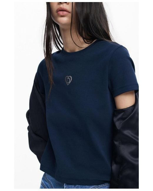 Desigual Blue Basic Logo T-shirt