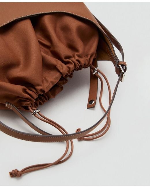 Mango Brown Buckle Shopper Bag