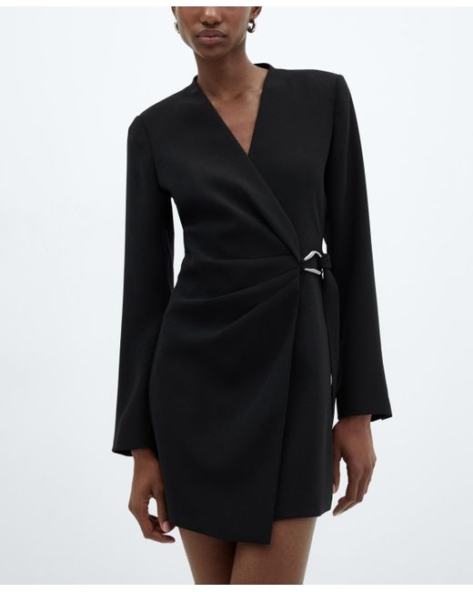 Mango Side Buckle Dress in Black Lyst