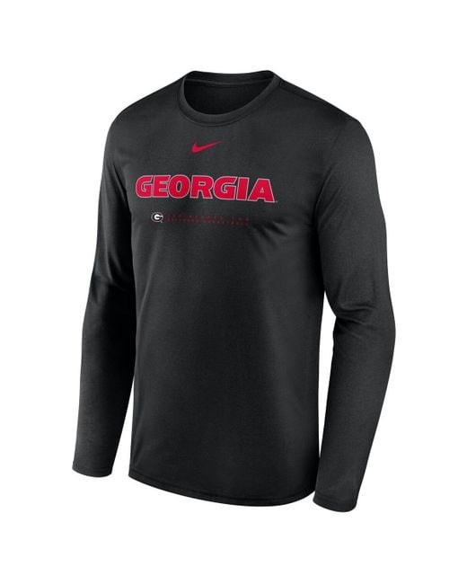 Nike Black Georgia Bulldogs 2025 Courtside Basketball Shootaround Legend Dri-fit Long Sleeve T-shirt for men